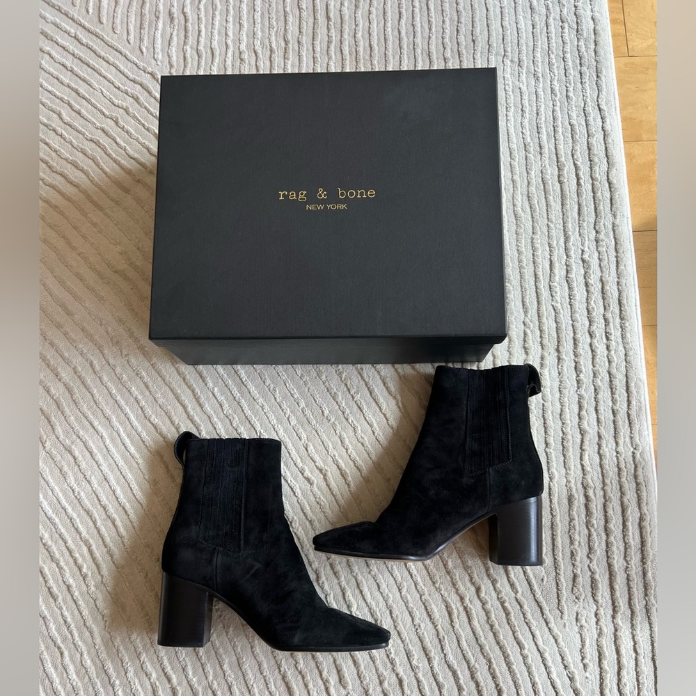 Rag & Bone Astra Chelsea Black Suede Boots